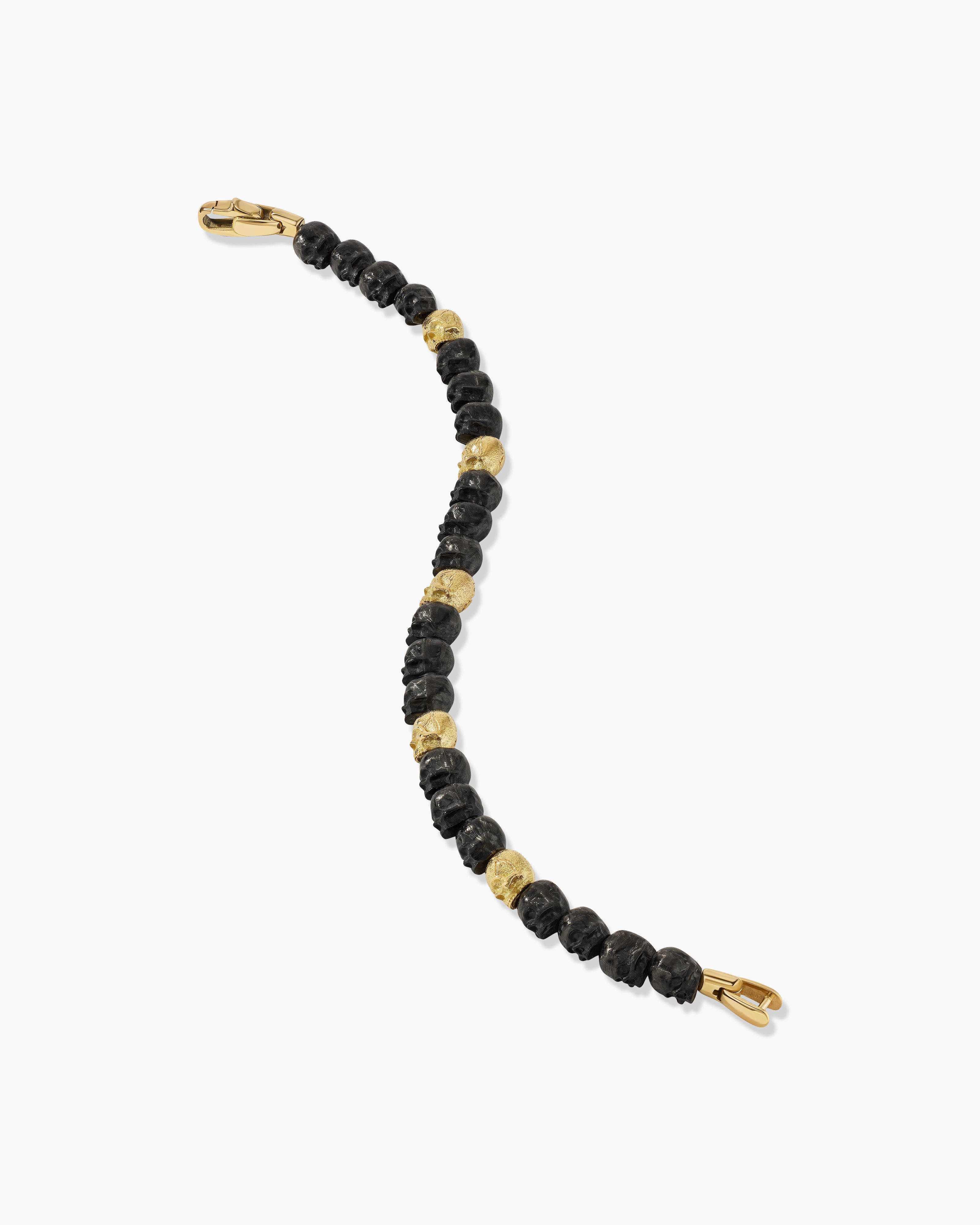 Buy Double Chain Black Bead Gold Bracelet | Karuri Jewellers